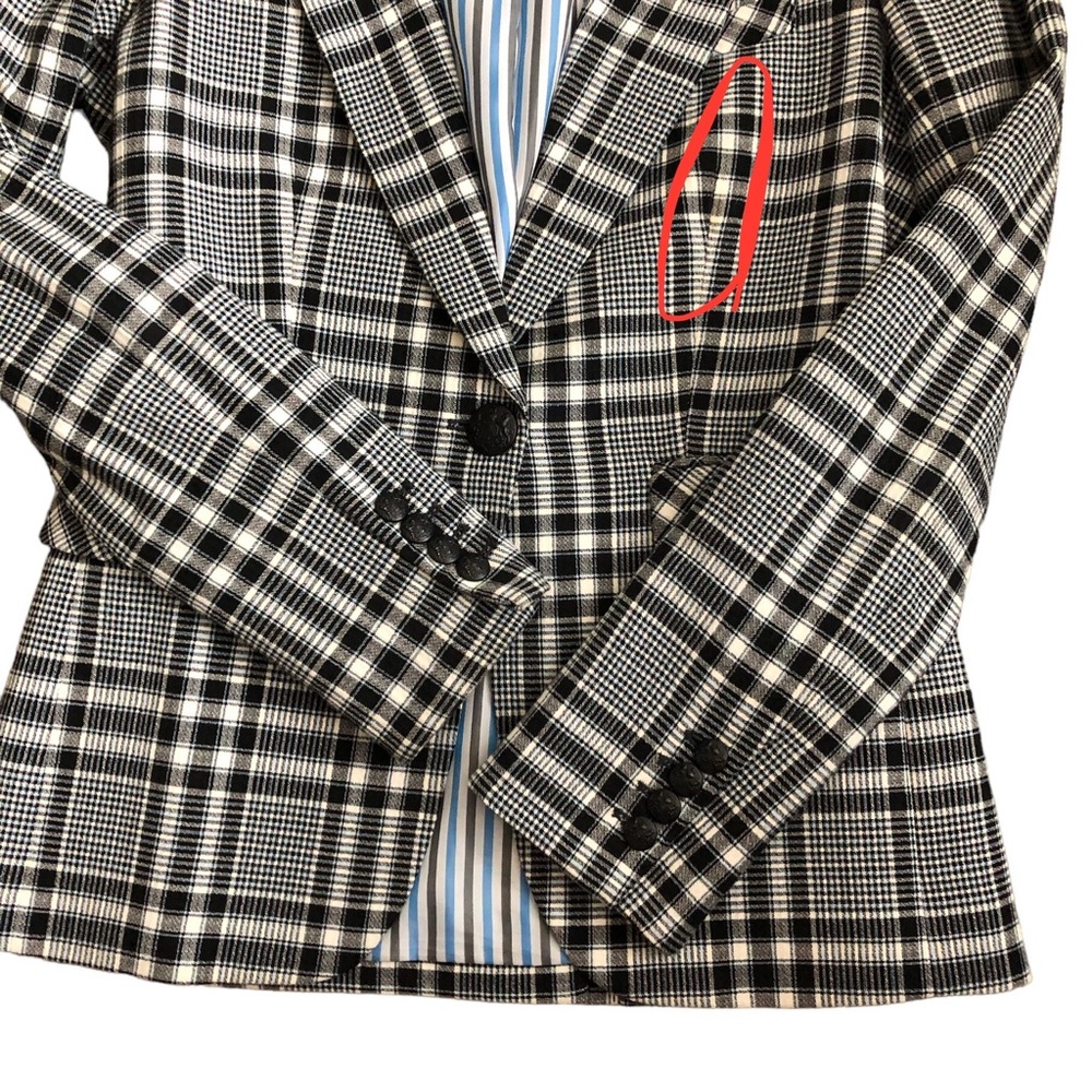 Veronica Beard Ada Dickey Jacket Black Blue Plaid Size 2 - Picture 9 of 9